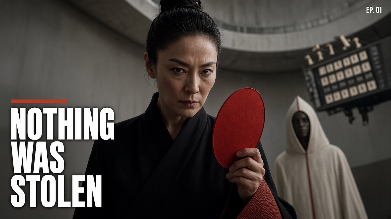An investigator holds a red oval object beneath the words Nothing Was Stolen