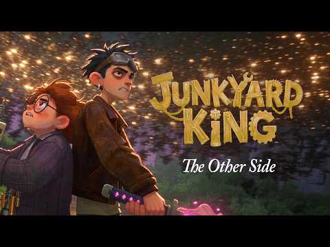 Artie and a companion beneath the JUNKYARD KING: The Other Side title