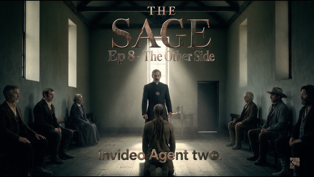 The Reverend stands in a hall beneath The Sage Episode 8 — The Other Side title